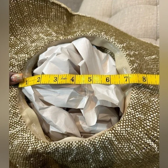 Calvin Klein Straw Sun Hat with Gold Highlights - EUC - Picture 9 of 9